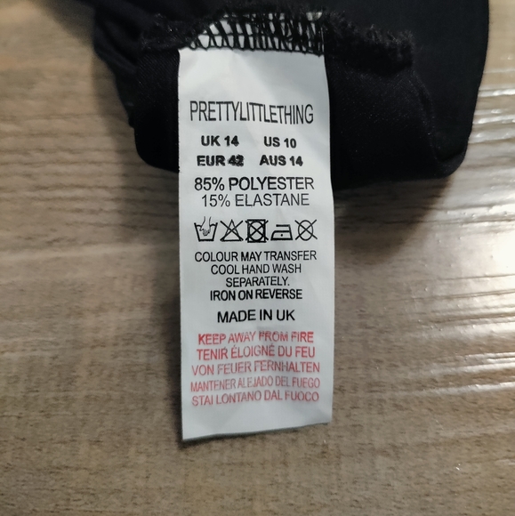 PrettyLittleThing Black Strap Front High Leg Bikini Bottom - Picture 4 of 11